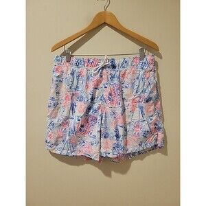 Lilly Pulitzer Men's Capri Swim Trunks Size L Sea To Shining Sea Sailboat Print